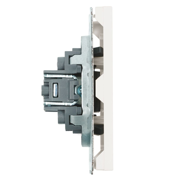 Розетка HDMI 2.0 Type A (механизм), STEKKER, серия Эмили, RST00-5118-01, белый фарфор, soft touch 50163