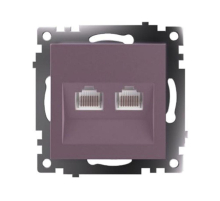 Розетка компьютерная 2-местная RJ-45 (механизм) Stekker GLS00-7109-04 Катрин, шоколад 50006