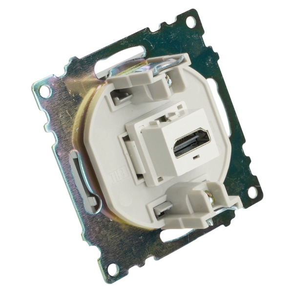Розетка HDMI 2.1, Type A (механизм), STEKKER GLS00-7118-03, серия Катрин, серебро 50061