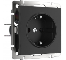 Розетка с заземлением Werkel черный матовый W1171008 4690389156878