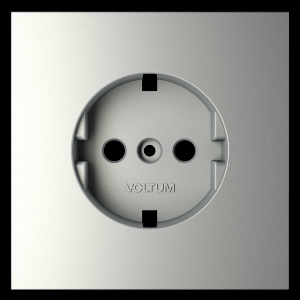 Накладка для розетки с заземлением S70 (сталь) Voltum VLS000605