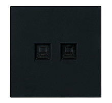 Розетка компьютерная 2-местная RJ-45 (механизм) Stekker Мия RST00-3111-05 черный бархат 50451