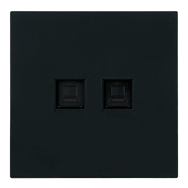 Розетка компьютерная 2-местная RJ-45 (механизм) Stekker Мия RST00-3111-05 черный бархат 50451