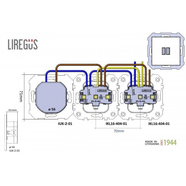 Розетка 2xUSB Liregus Retro черный матовый 29-217 Розетка 2xUSB Liregus Retro черный матовый 29-217