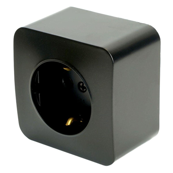 Розетка 2P+PE Stekker София черный матовый MST16-11-05 49494