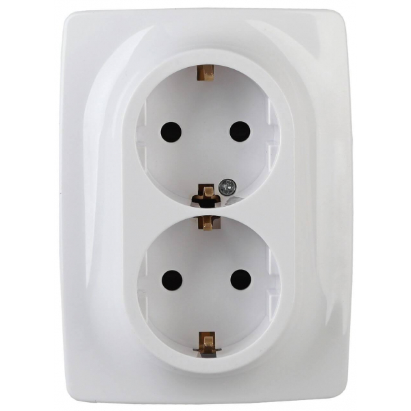 Розетка ЭРА 12 2x2P E Schuko со шторками 16A 250V 12-2108-01 Б0036442 Розетка ЭРА 12 2x2P E Schuko со шторками 16A 250V 12-2108-01 Б0036442