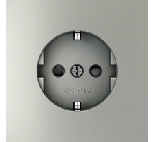 Розетка встраиваемая Voltum S70 с заземлением и защитными шторками, 16А, (сталь) VLS040205