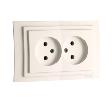 Розетка 2К двойная Mono Electric Larissa 16A 250V винтовое подключение слоновая кость 103-010105-121