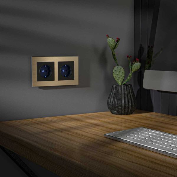 Розетка Werkel с/з с подсветкой черный W1171408 4690389171727