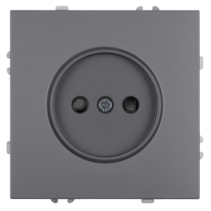 Розетка 1-местная с з/ш, б/з (механизм), СЗК, Stekker, 250В, 16А Эмили, RST16-5109-10ZK, платиново-серый, soft touch 50242