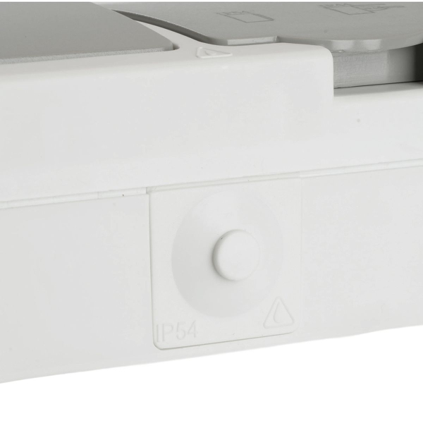 Блок: розетка 1-местная с/з + выключатель 2-клавишный STEKKER, PST16-21-54/10-221-54, белый/серый 49729