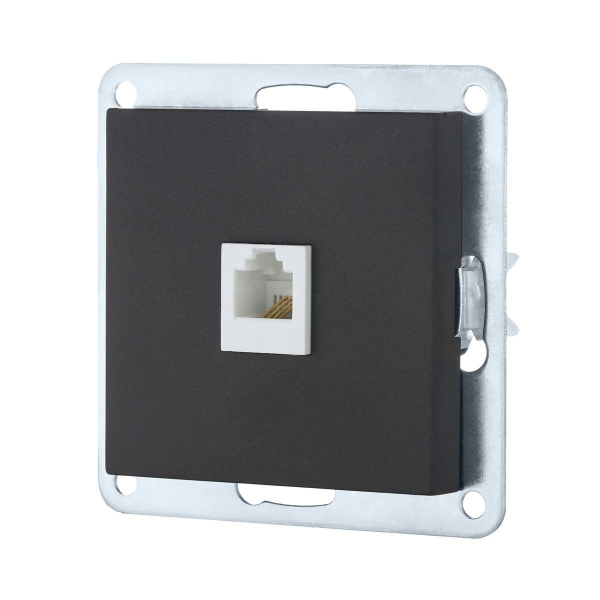 Розетка телефонная RJ-12 LK Studio LK80 черный бархат 845508-1