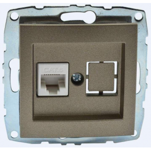 Розетка компьютерная RJ45 Mono Electric Despina/ Larissa 6 кат бронза 500-002305-125