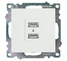 Розетка 2хUSB Stekker Катрин белый GLS10-7115-01 39686