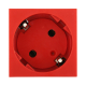 Розетка LK Studio с заземляющими контактами, с защитными шторками, 16 А, 250 В, под углом 45 градусов с ключом (красный) LK45 851607-1