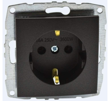 Розетка 2К+З Mono Electric Despina/ Larissa 16A 250V винтовое подключение графит 500-002021-117