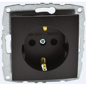 Розетка 2К+З Mono Electric Despina/ Larissa 16A 250V винтовое подключение графит 500-002021-117