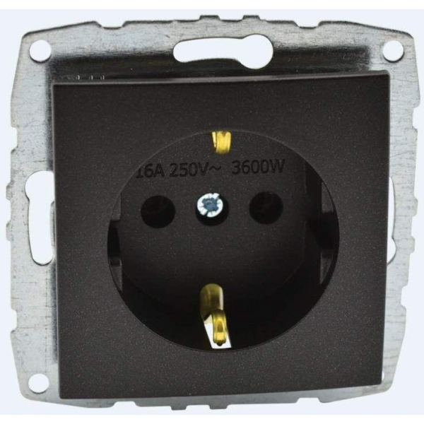 Розетка 2К+З Mono Electric Despina/ Larissa 16A 250V винтовое подключение графит 500-002021-117 Розетка 2К+З Mono Electric Despina/ Larissa 16A 250V винтовое подключение графит 500-002021-117