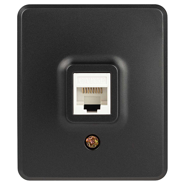 Розетка ЭРА Эксперт 11-3203-05 информационная RJ45 IP20 ОУ антрацит Б0062988