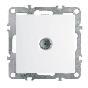 Розетка телевизионная 1-местная (механизм), Stekker, PST00-9108-01, 75 Ом, 5-862МГц Эрна, белый 39315