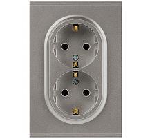 Розетка ЭРА Arktik 16-2104-07 двойная с заземлением 2X2P+E Schuko 16А-250В титан Б0070450