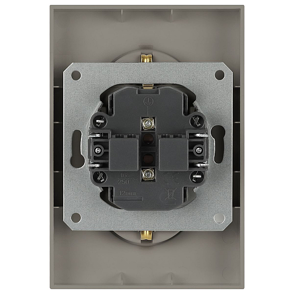 Розетка ЭРА Arktik 16-2105-07 двойная с заземлением 2X2P+E Schuko со шторками 16А-250В титан Б0070460