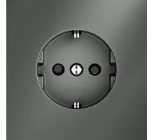 Розетка встраиваемая Voltum S70 с заземлением и защитными шторками, 16А, (титан) VLS040206