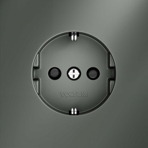 Розетка встраиваемая Voltum S70 с заземлением и защитными шторками, 16А, (титан) VLS040206