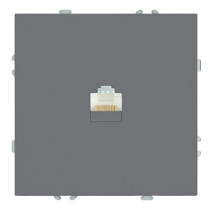 Розетка компьютерная 1-местная RJ-45 (механизм), STEKKER, серия Эмили, RST00-5117-10, платиново-серый, soft touch 49951