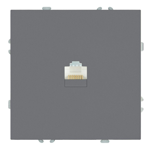 Розетка компьютерная 1-местная RJ-45 (механизм), STEKKER, серия Эмили, RST00-5117-10, платиново-серый, soft touch 49951