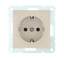 Розетка LK Studio с з/к, со шторками (бежевый) LK60 863201-1