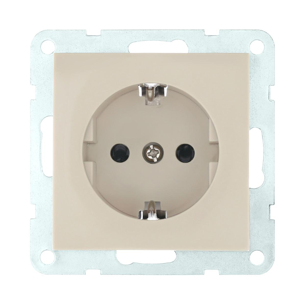 Розетка LK Studio с з/к, со шторками (бежевый) LK60 863201-1