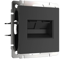 Розетка Werkel двойная Ethernet RJ-45 черный матовый W1182208 4690389157004