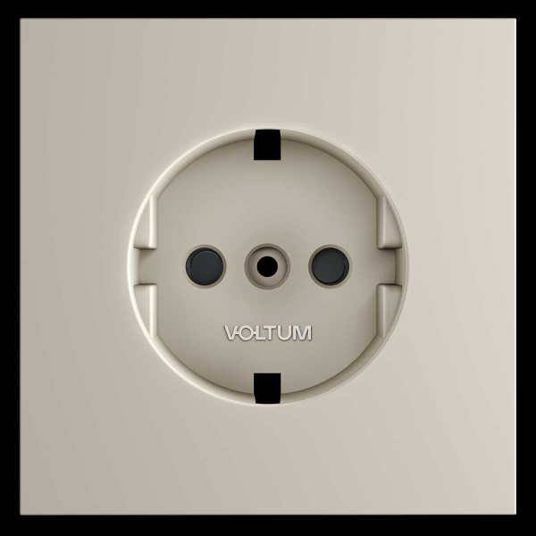 Накладка для розетки с заземлением и защитными шторками S70 (кашемир) Voltum VLS000703