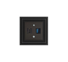 Розетка HDMI/USB Liregus Retro черный матовый 29-239
