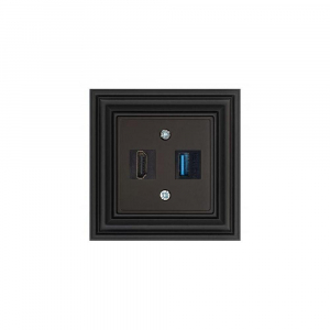 Розетка HDMI/USB Liregus Retro черный матовый 29-239