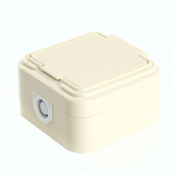 Розетка 2P Stekker Брест с крышкой слоновая кость PST16-20-44 49060 Розетка 2P Stekker Брест с крышкой слоновая кость PST16-20-44 49060