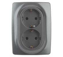 Розетка ЭРА 12 2x2P E Schuko со шторками 16A 250V 12-2108-12 Б0036448