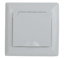 Розетка ЭРА Intro Solo Schuko 2P+E 16A 250V с крышкой белый 4-203-01 Б0043319