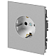 Розетка ЭРА Arktik 16-2101-03 с заземлением 2P+E Schuko 16А-250В алюминий Б0070416