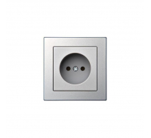 Розетка 2P Liregus Epsilon серебро 28-175
