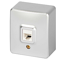 Розетка ЭРА Эксперт 11-3203-03 информационная RJ45 IP20 ОУ алюминий Б0063009