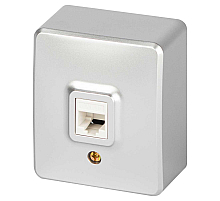 Розетка ЭРА Эксперт 11-3203-03 информационная RJ45 IP20 ОУ алюминий Б0063009