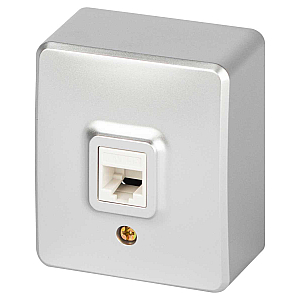 Розетка ЭРА Эксперт 11-3203-03 информационная RJ45 IP20 ОУ алюминий Б0063009