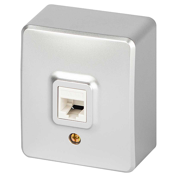 Розетка ЭРА Эксперт 11-3203-03 информационная RJ45 IP20 ОУ алюминий Б0063009