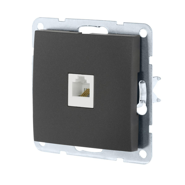 Розетка LK Studio компьютерная RJ-45 кат. 5е с накладкой (черный бархат) LK60 866108-1 Розетка LK Studio компьютерная RJ-45 кат. 5е с накладкой (черный бархат) LK60 866108-1