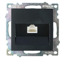 Розетка компьютерная RJ-45 Stekker Катрин черный GLS00-7107-05 39613
