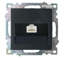 Розетка компьютерная RJ-45 Stekker Катрин черный GLS00-7107-05 39613