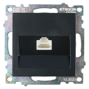 Розетка компьютерная RJ-45 Stekker Катрин черный GLS00-7107-05 39613