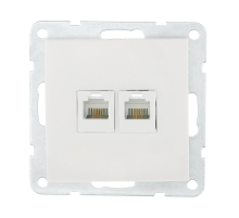Розетка LK Studio компьютерная 2хRJ-45 кат. 5е с накладкой (белый) LK60 866204-1